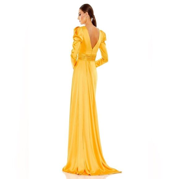 NWT MAC DUGGAL A-line Satin elegant train gown size 12 - Picture 2 of 10